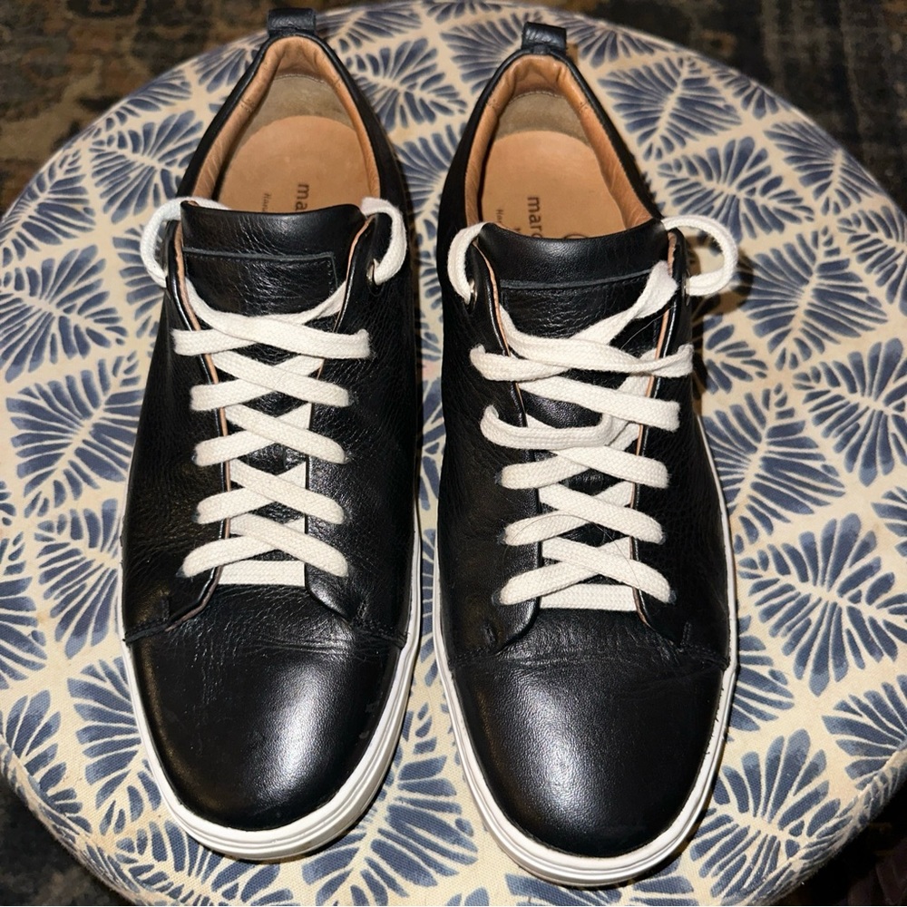 Marc Joseph New York black leather fashion casual sneaker sz 9.5